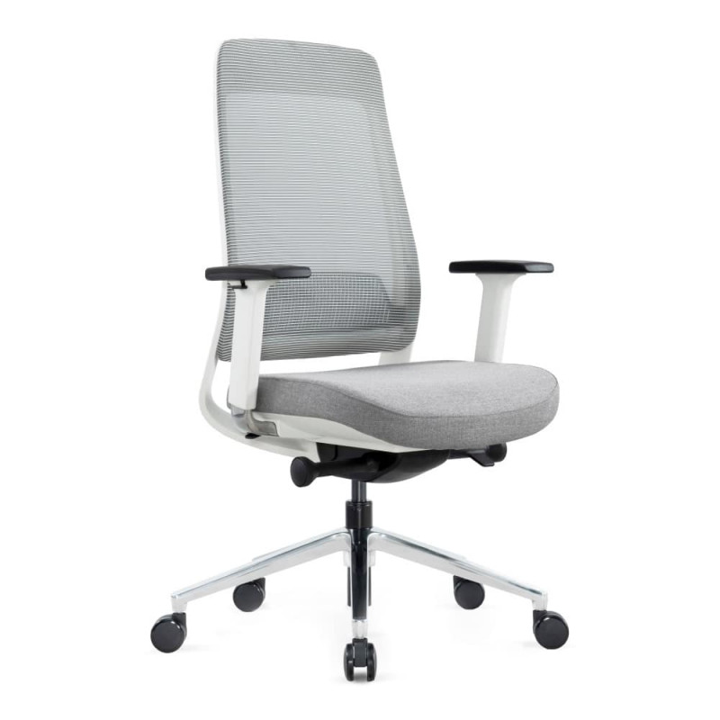 VST Ledderra design bureaustoel (wit / grijs)