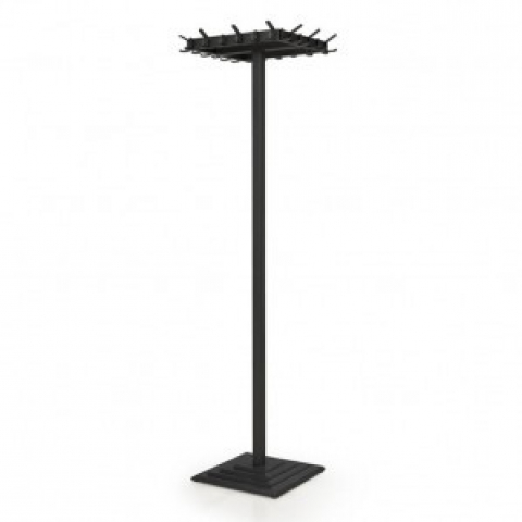 Zware kapstok / garderobe (24 haken) zwart of aluminium