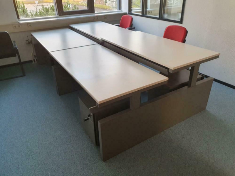TDS Duo slinger bureau grijs-wit
