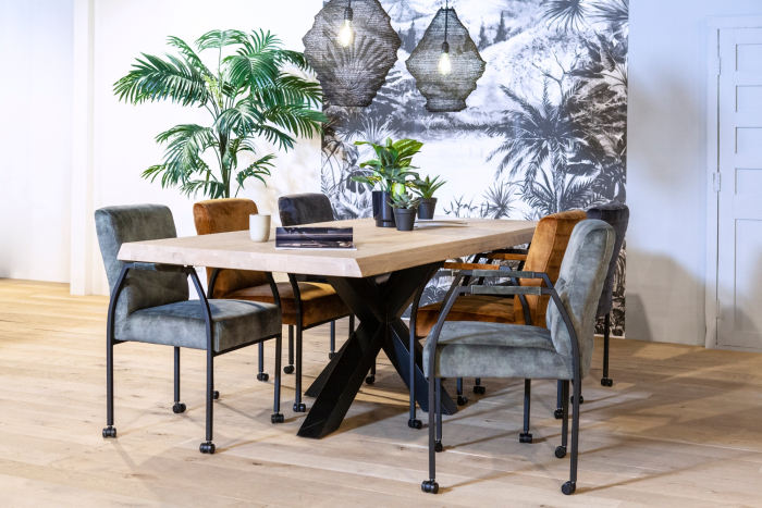 Luxe Albany verrijdbare eetkamerstoel / vergaderstoel
